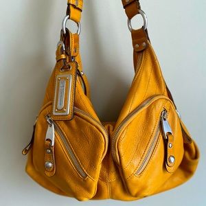 Vintage B. Makowsky Leather Handbag - Ginger Yellow